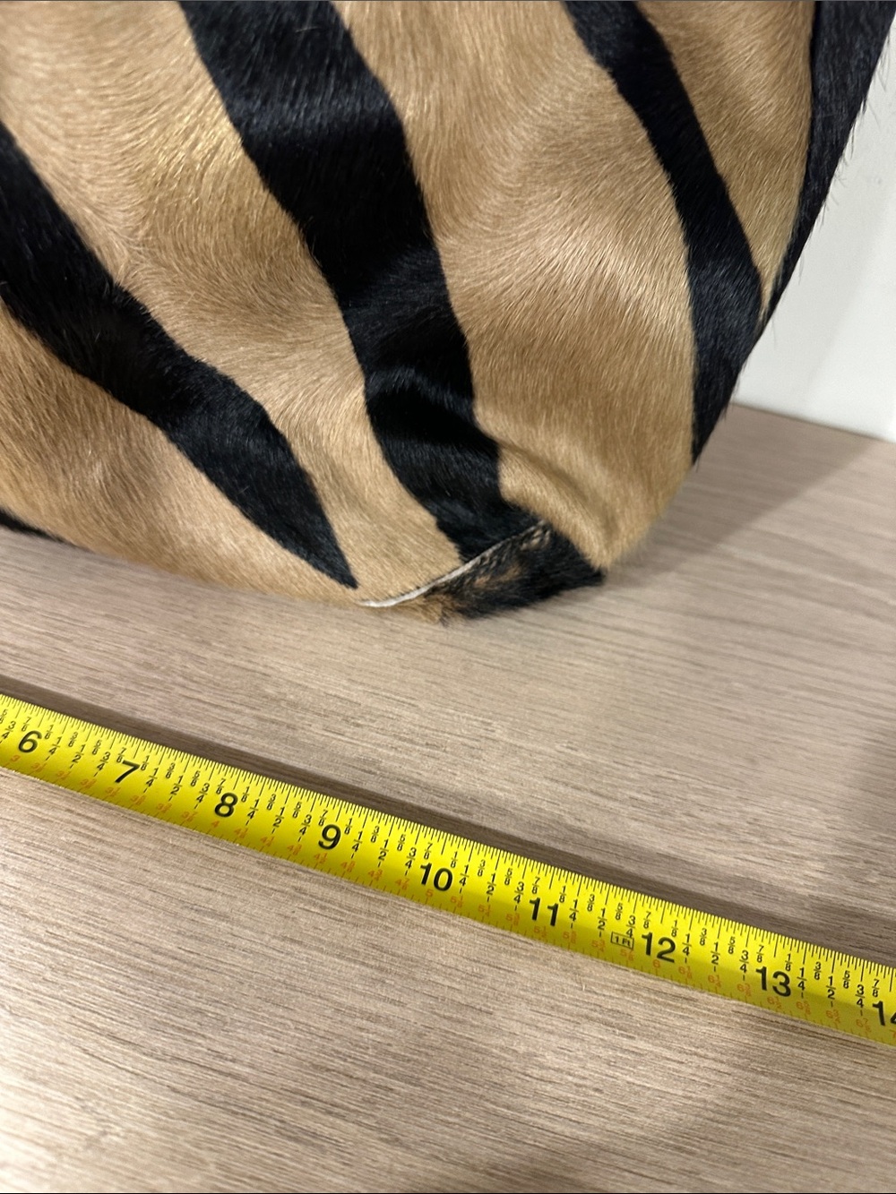 Women's Zebra-Stripe Haircalf Shoulder Bag - Black & Tan - Picture 5 of 5